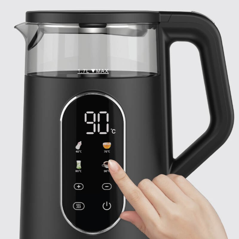 Ấm đun siêu tốc LocknLock Digital electric kettle 1.7L- Màu đen EJK286BLK 5 chế độ nhiệt, giữ ấm 2 giờ, , large image number null
